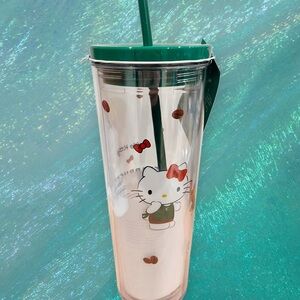Starbucks Clear Tumbler with Green Straw